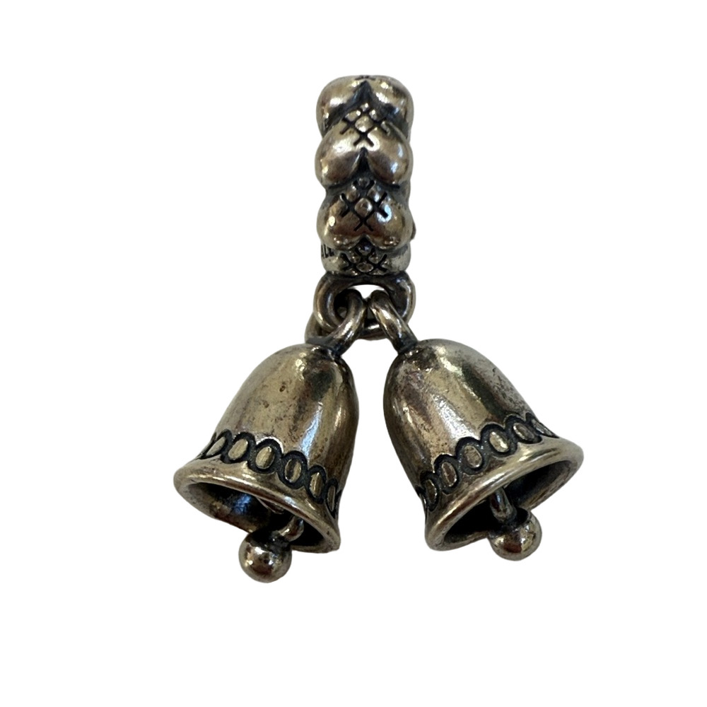 Pandora Retired Wedding Bells Dangle Silver Charm